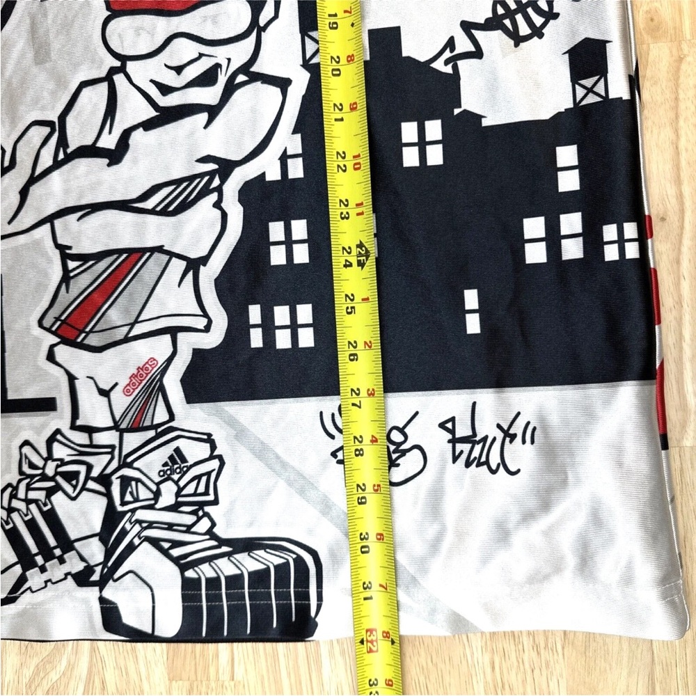 Vintage Adidas Graffiti Y2K Basketball Jersey Reversible All Over Print No. 3 - Picture 11 of 12